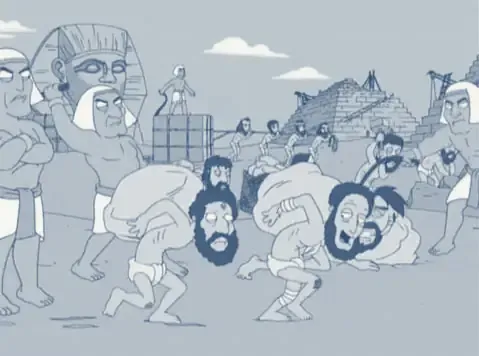 A cartoon scene of coordinated labour