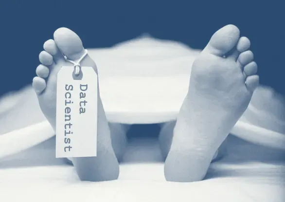 A tag reading Data Scientist attached to a foot in the original article’s staged autopsy image.